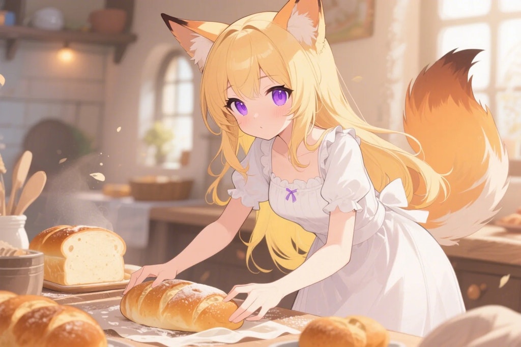 パンを焼くクレアちゃん