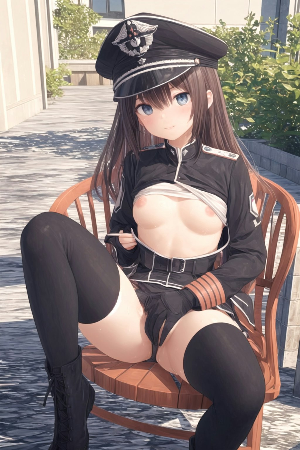 貧乳の軍服少女