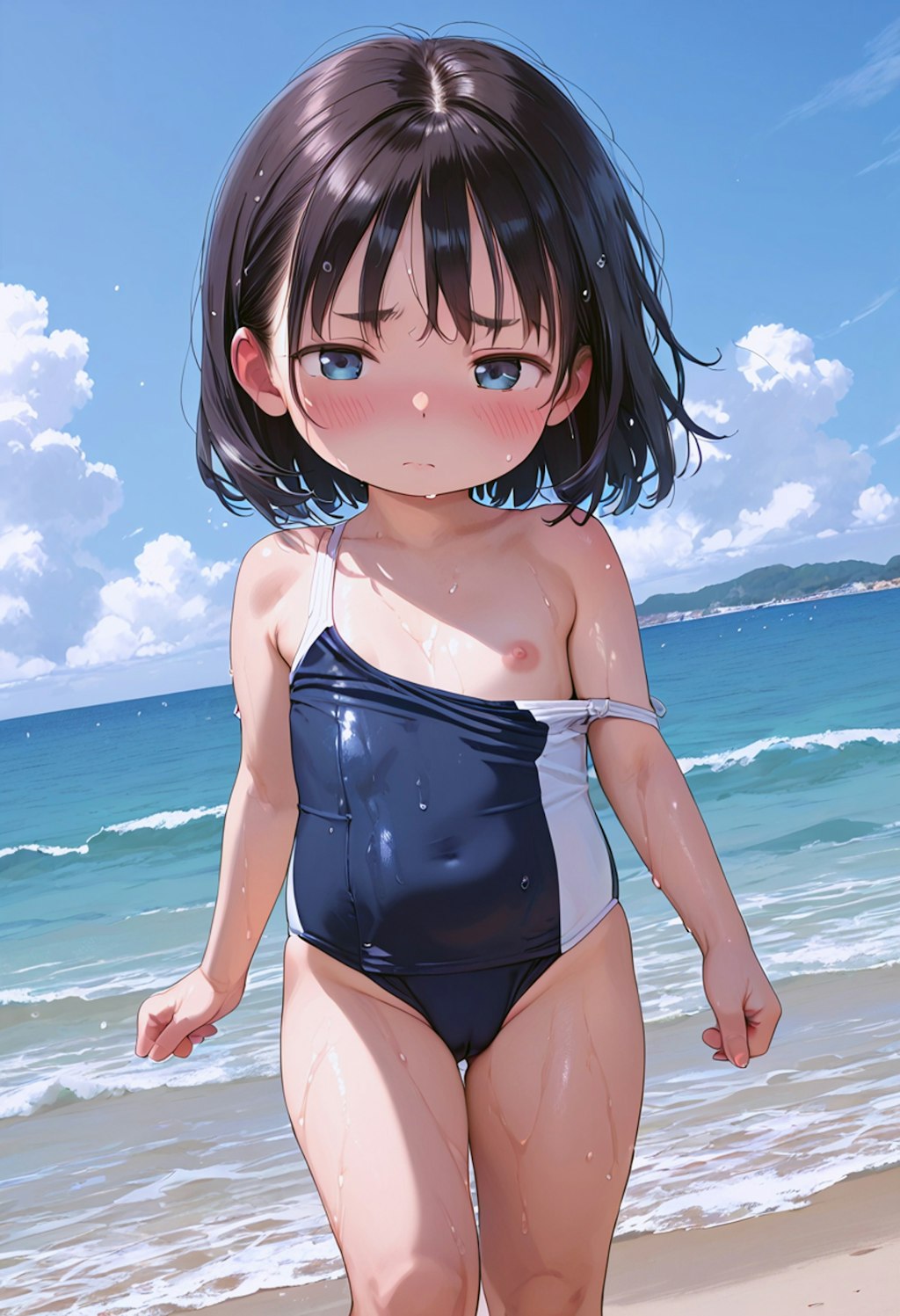 ロリ水着のちっぱい