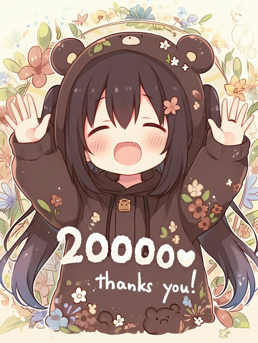 20,000いいね！感謝✖︎くま娘🐾