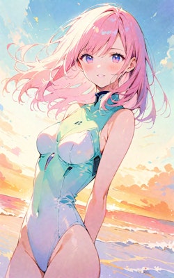 ピンク髪×プラグスーツ