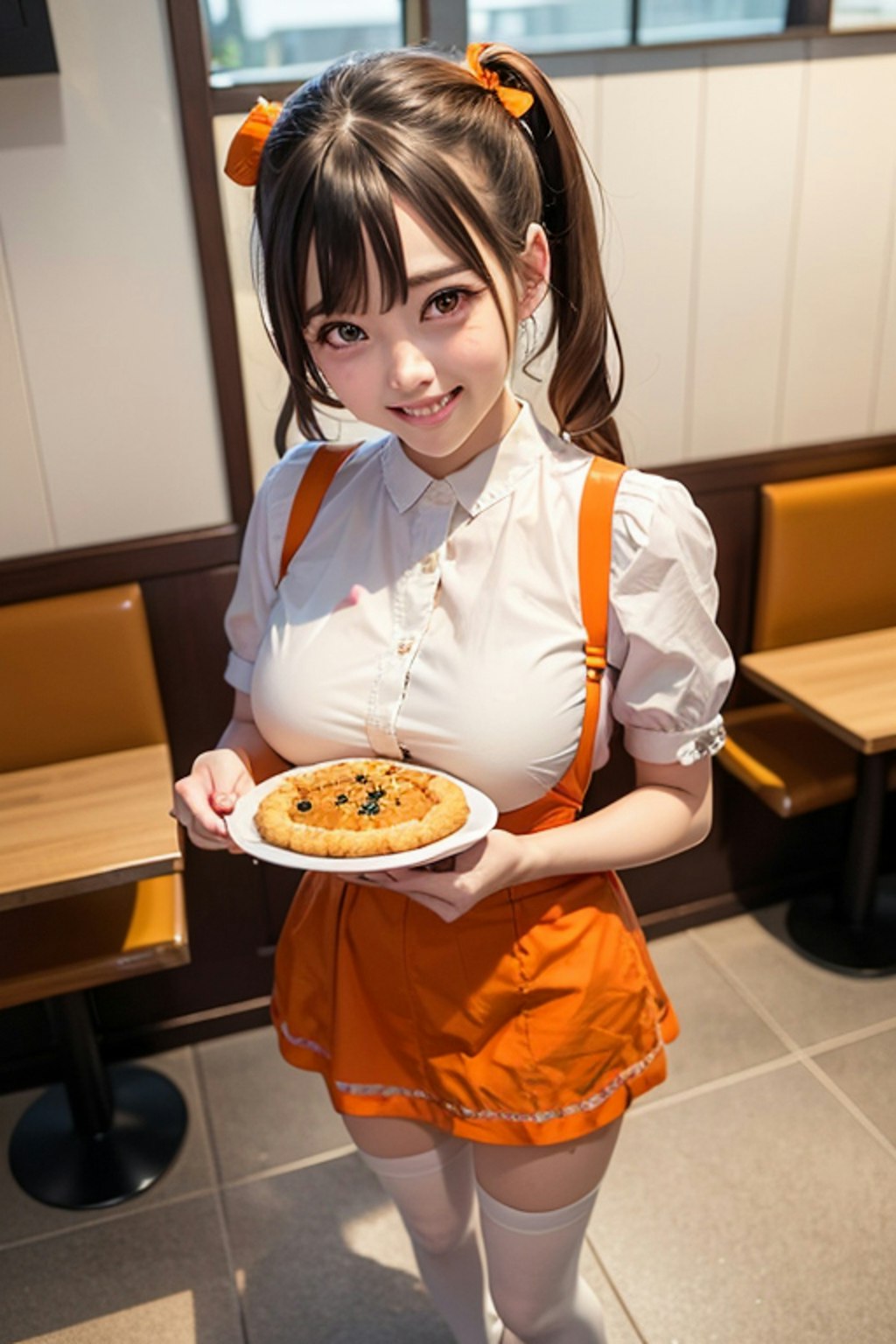 巨乳おっぱいツインテウェイトレス妹ちゃん