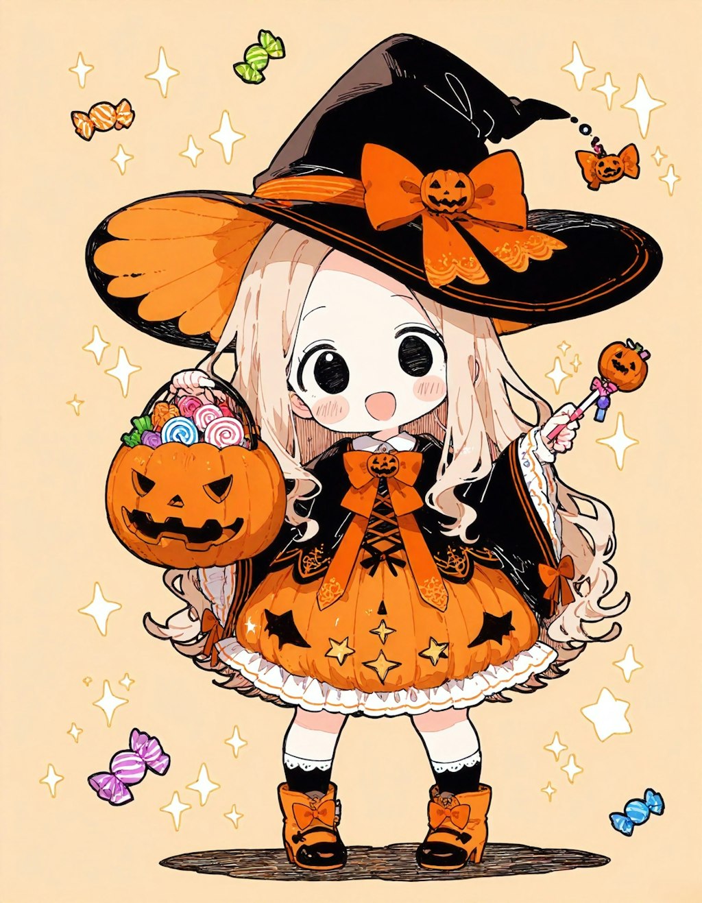 子供向けイラスト風ハロウィン