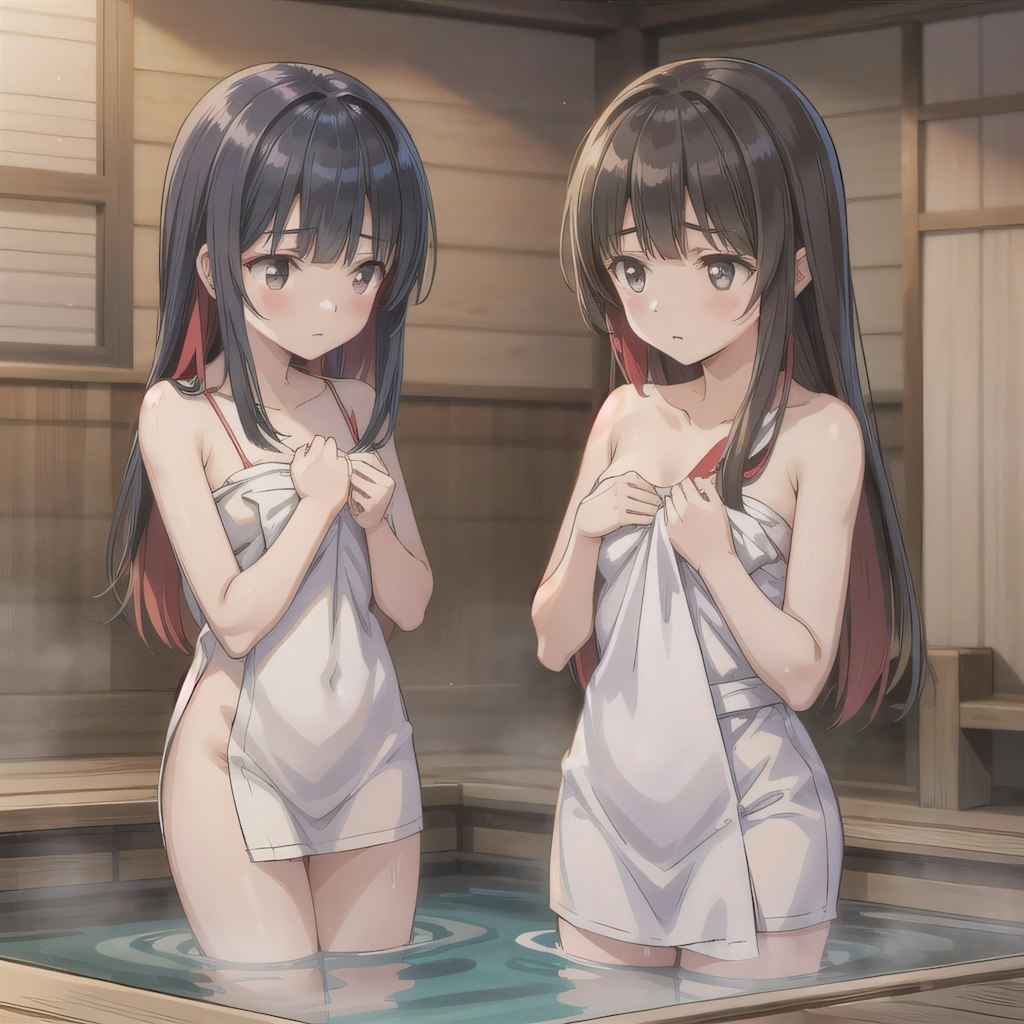 黒髪ロングでお風呂の少女８