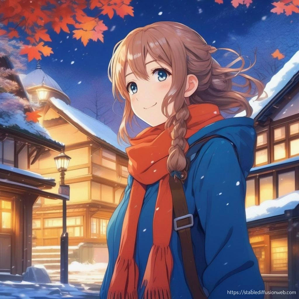 初雪と紅葉