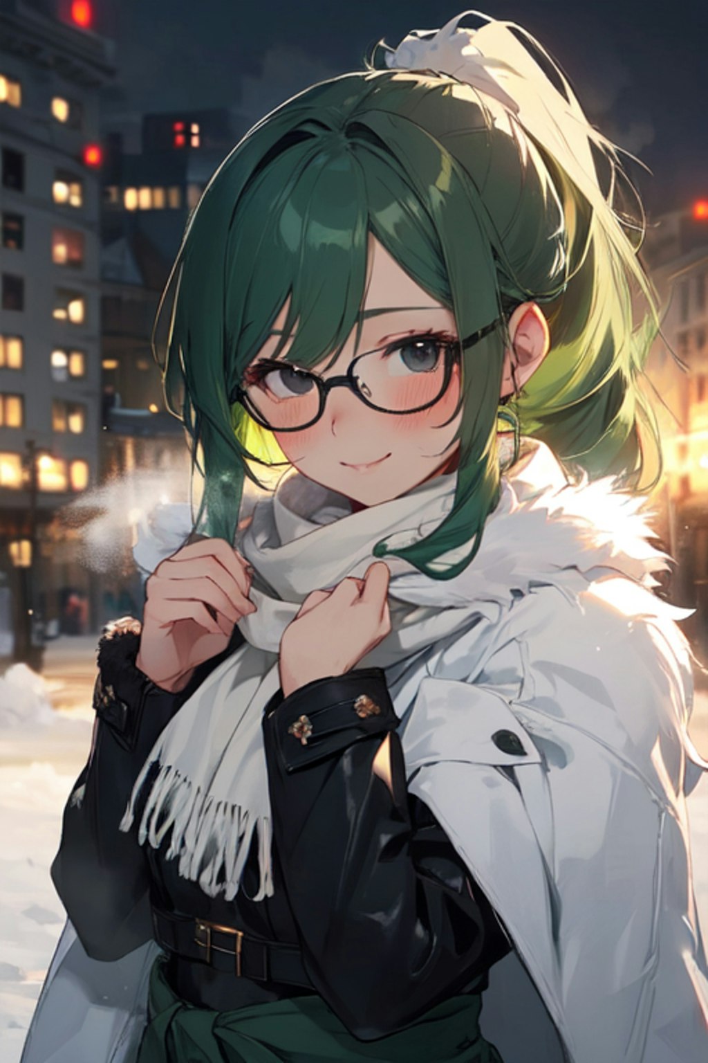 緑髪ポニテ眼鏡さんと冬デート