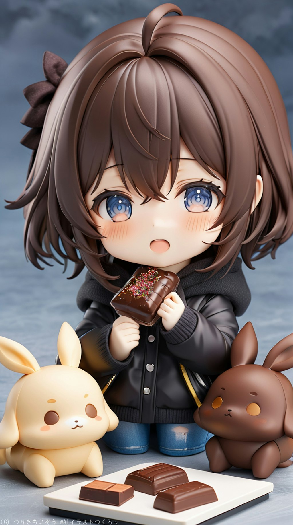 ねぇ、うさちゃん、チョコレート美味しいね🥰