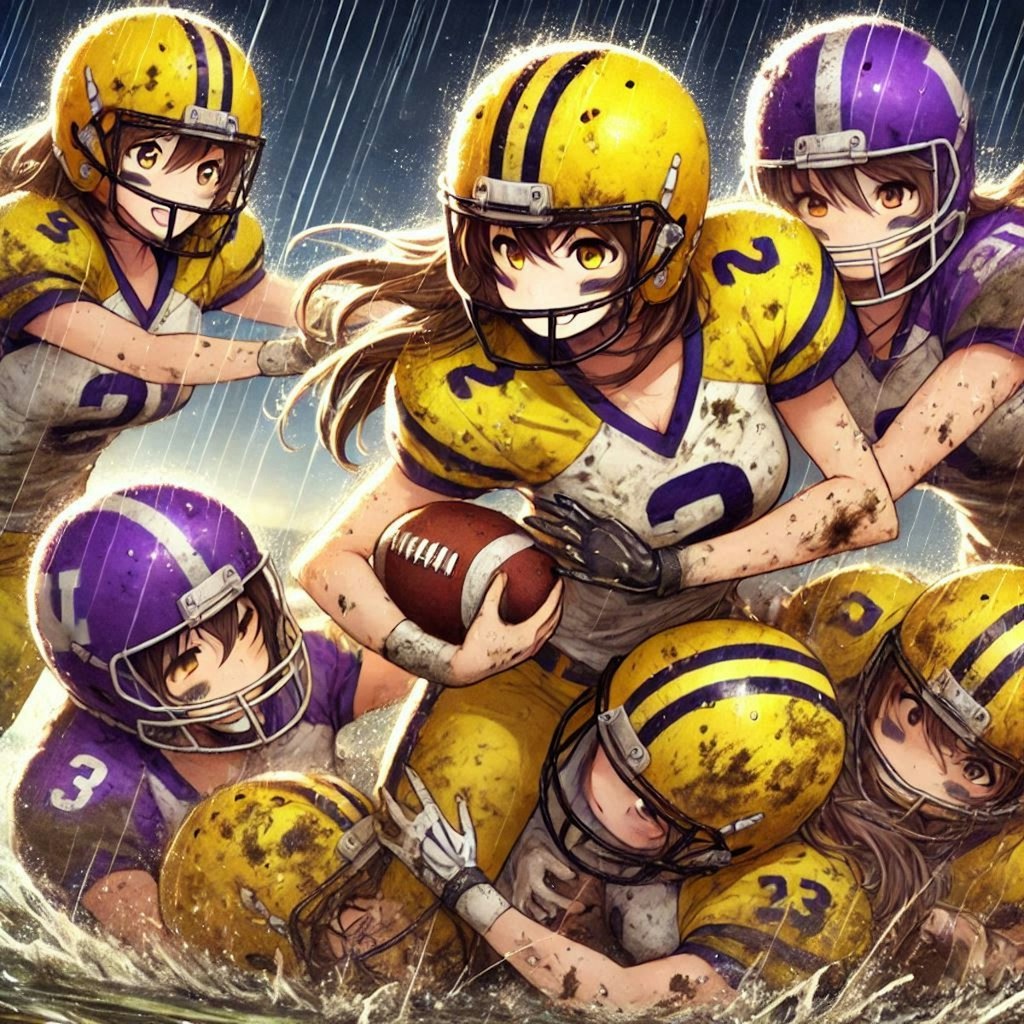 🏈泥まみれの女子アメフト 116