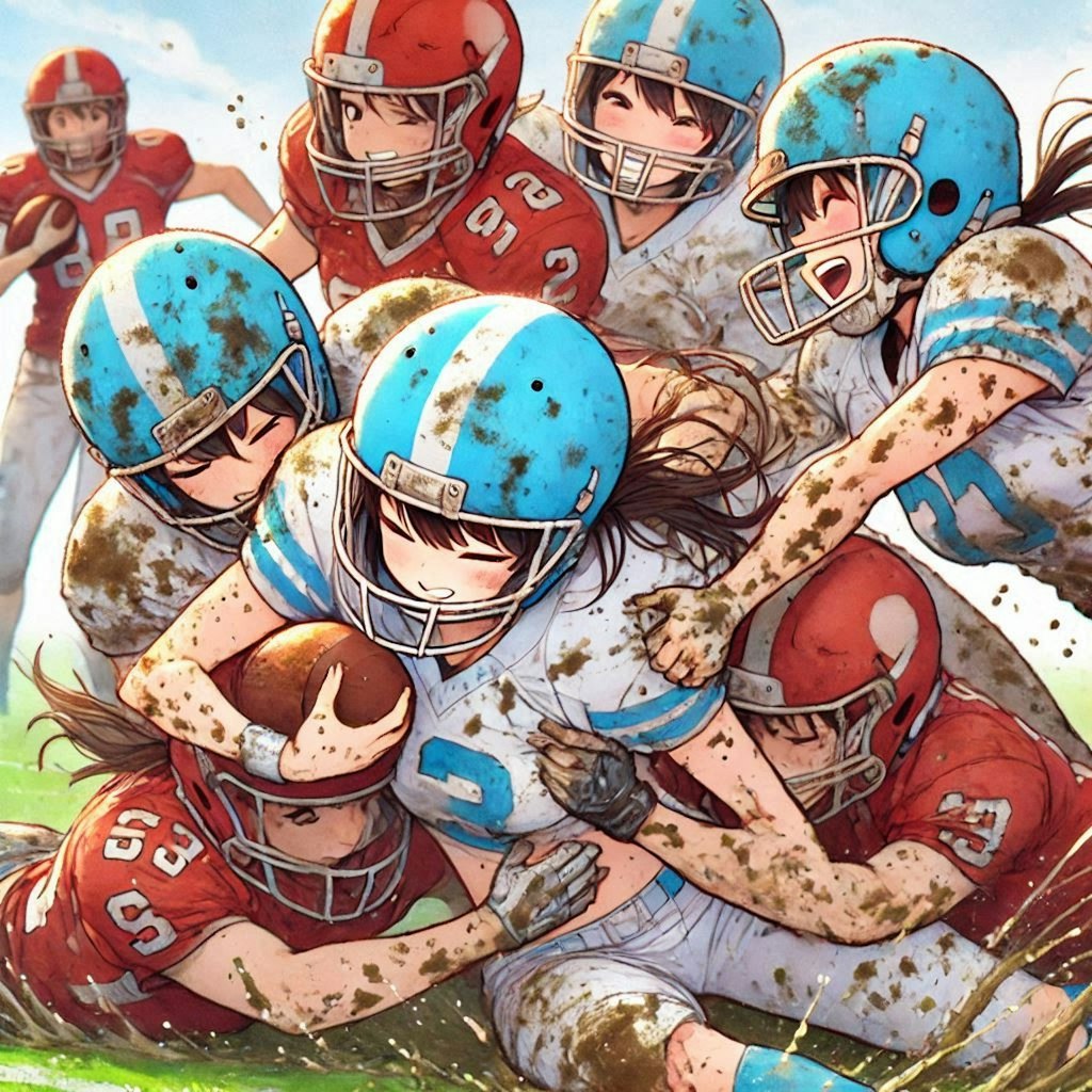 🏈泥まみれの女子アメフト 116