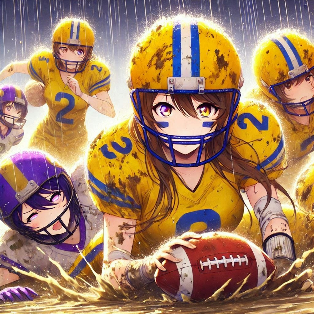 🏈泥まみれの女子アメフト 116