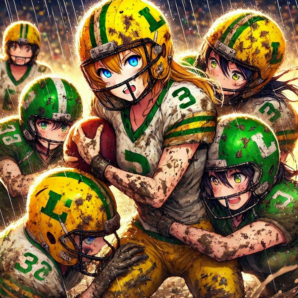 🏈泥まみれの女子アメフト 116