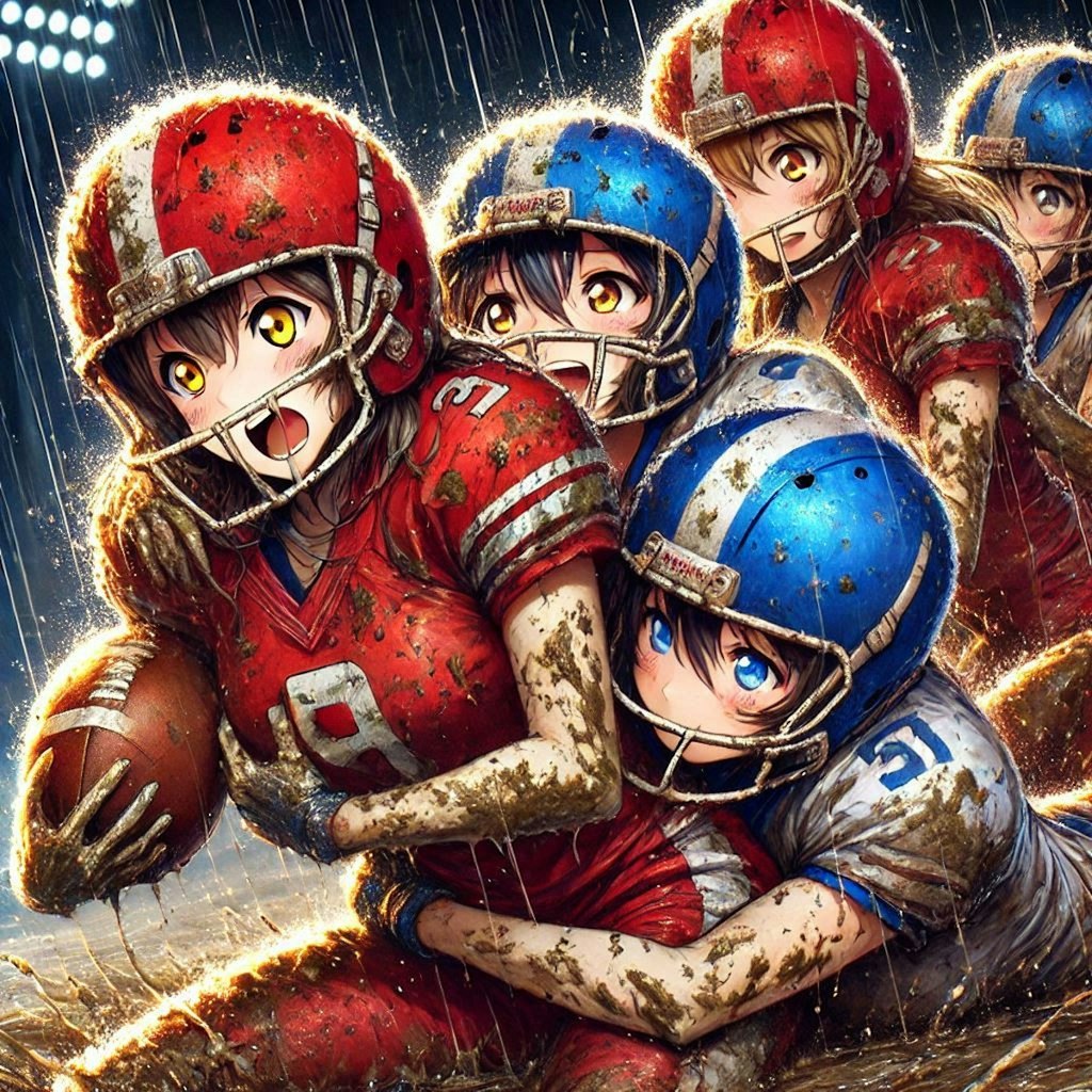 🏈泥まみれの女子アメフト 116