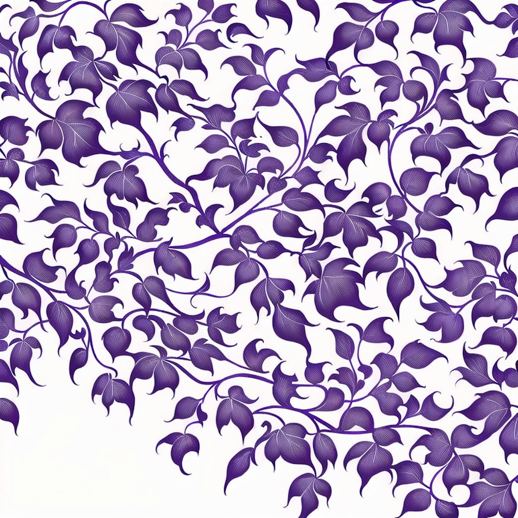 purple pattern.botanical,flower,ivy