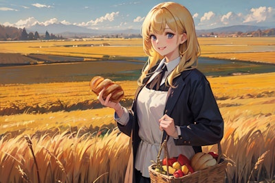 この畑でとれた小麦で作ったパン、おひとついかがですか？