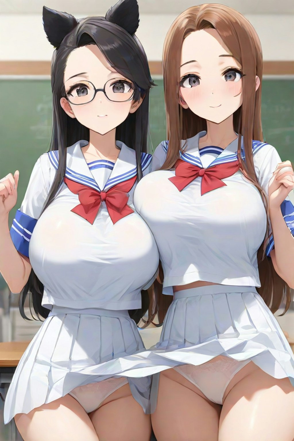 パンチラとセーラー服と女子高校生と