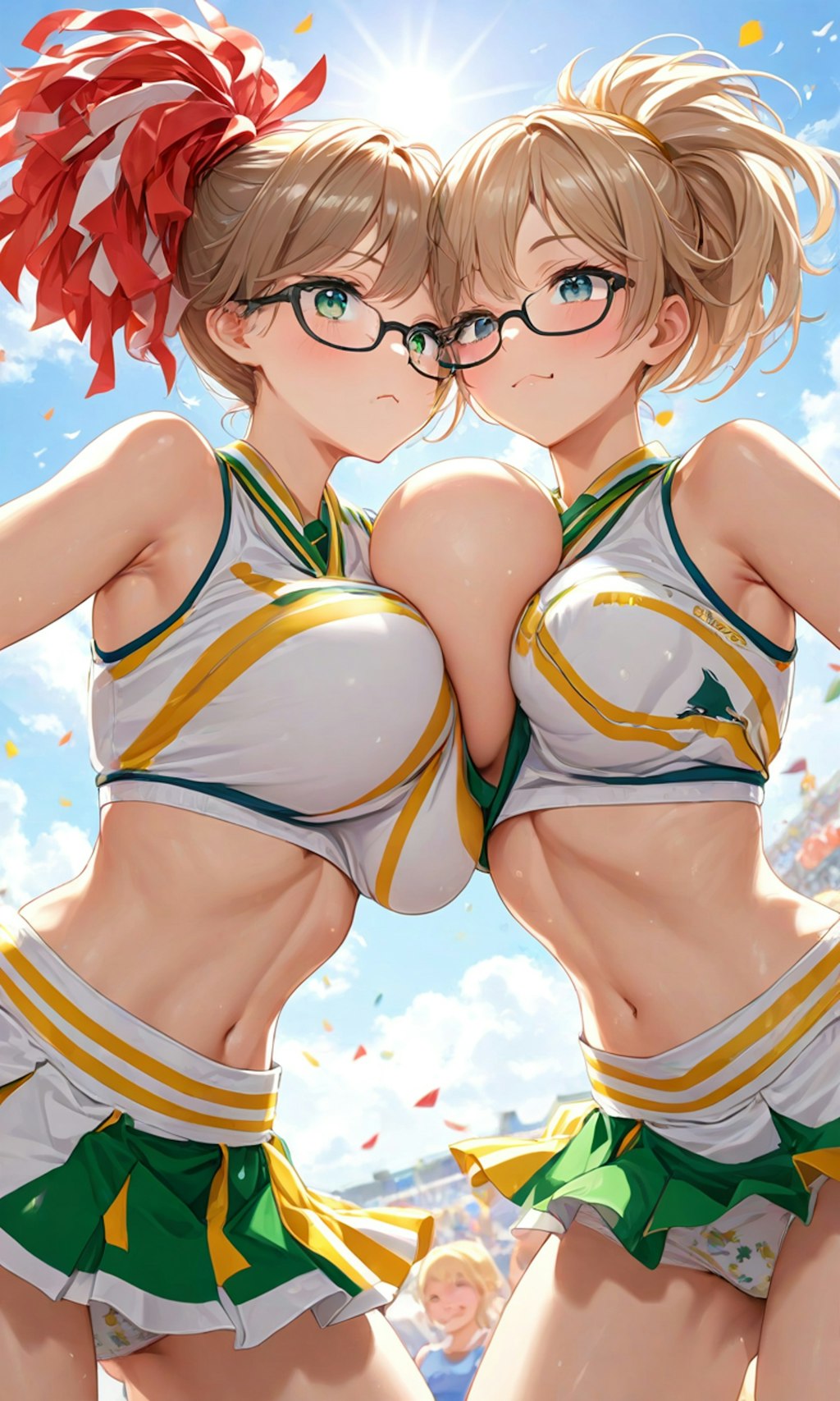 応援とポンポンとチアガールと