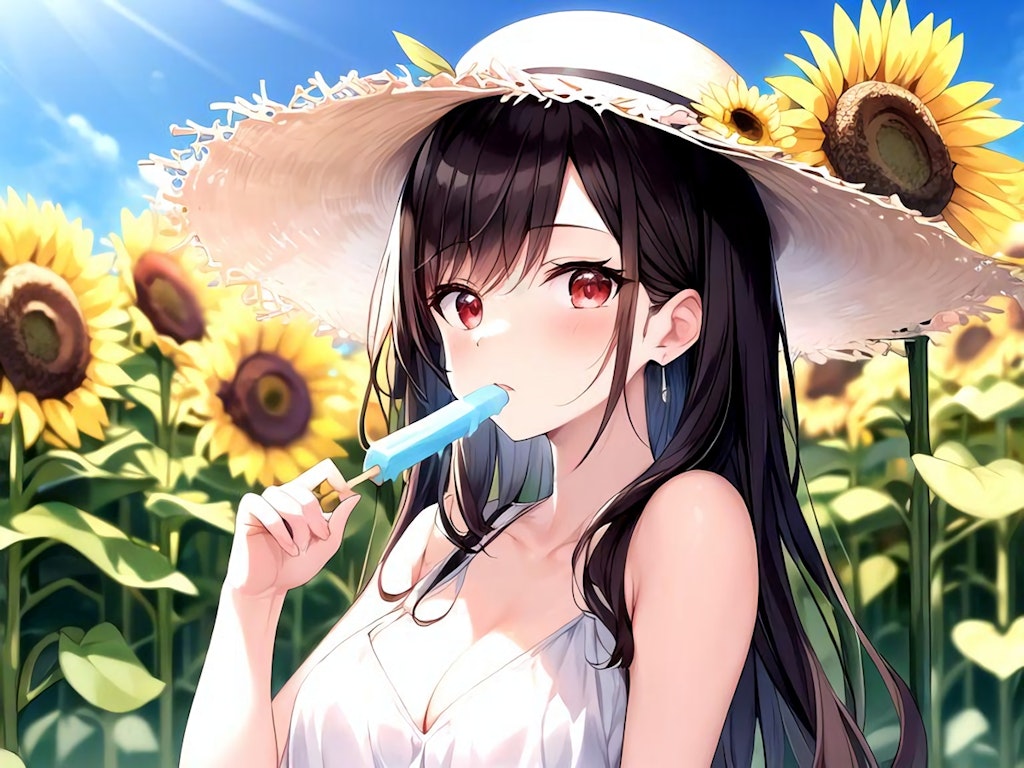 popsicle and sunflowers