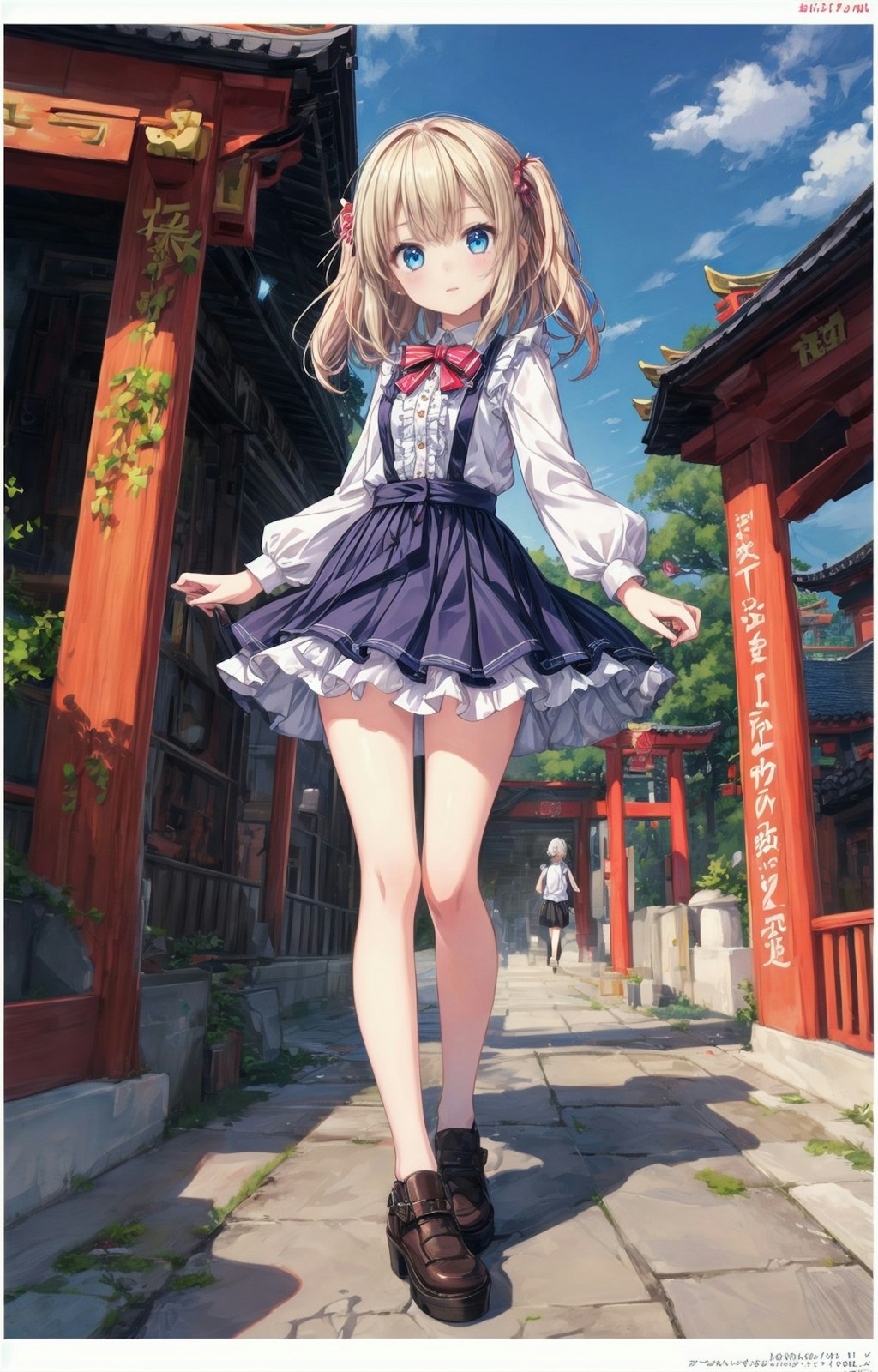 お寺の女の子 a gril at the temple