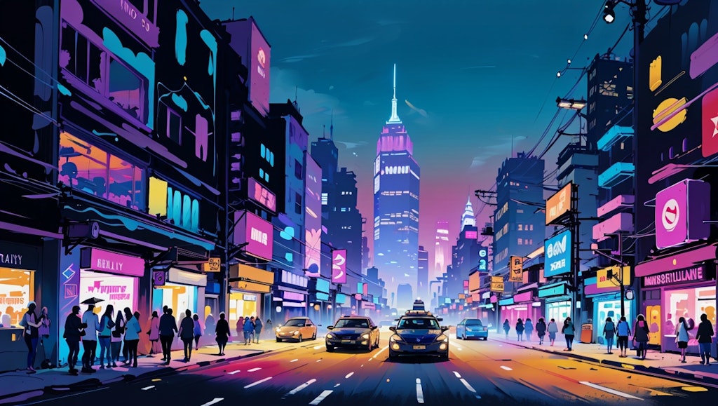 Neon City wall papper