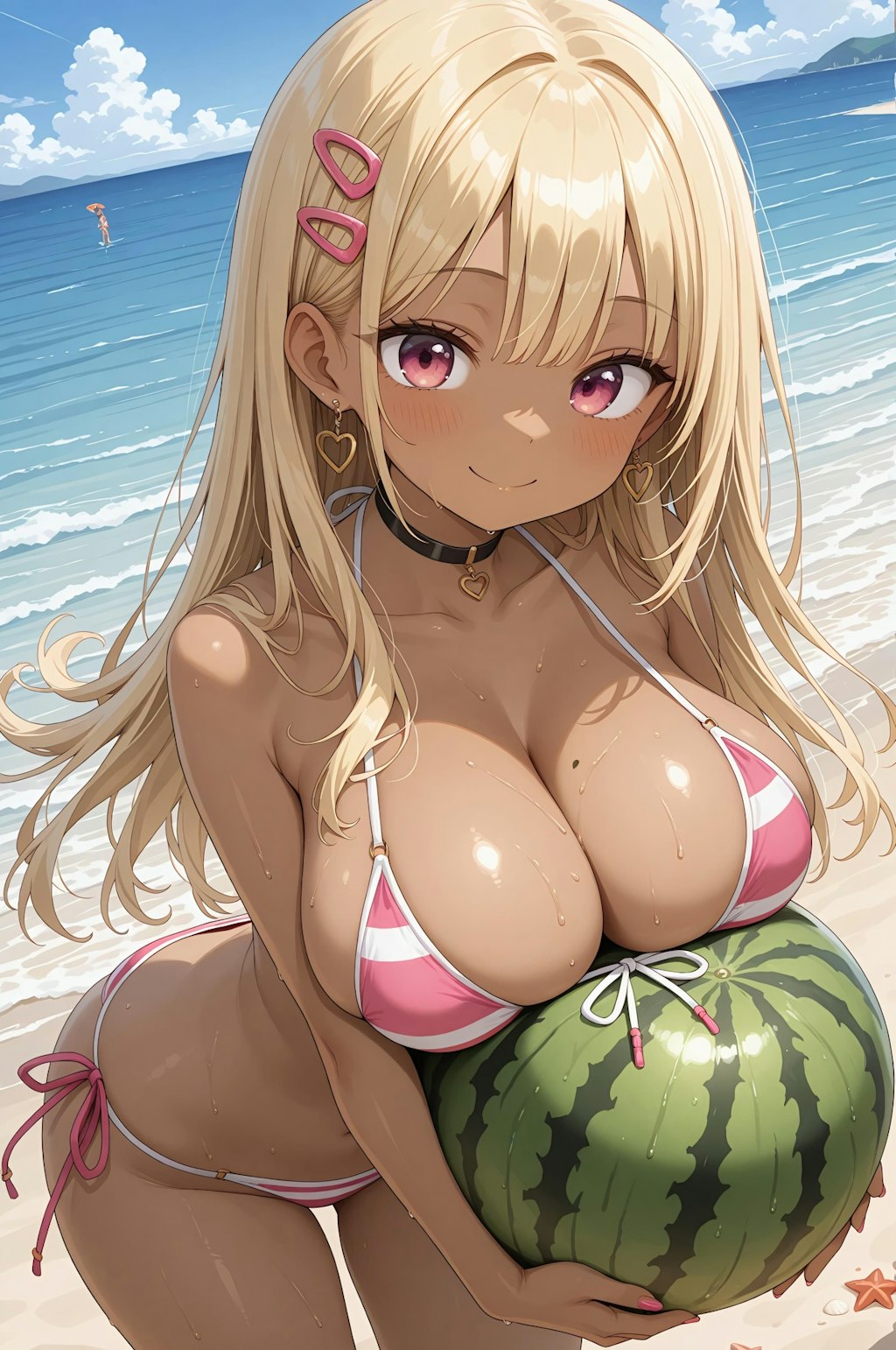 スイカ割りやるゾ〜