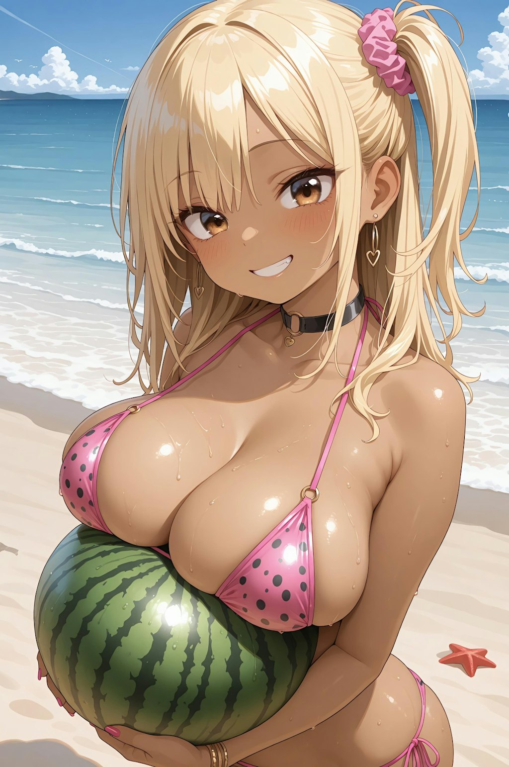 スイカ割りやるゾ〜