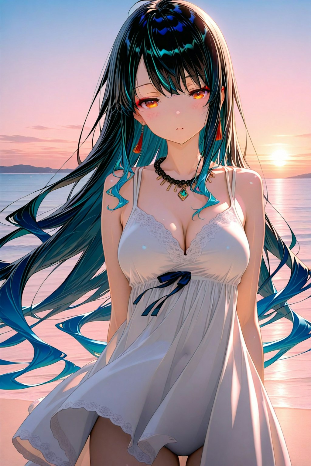 夕暮れの砂浜