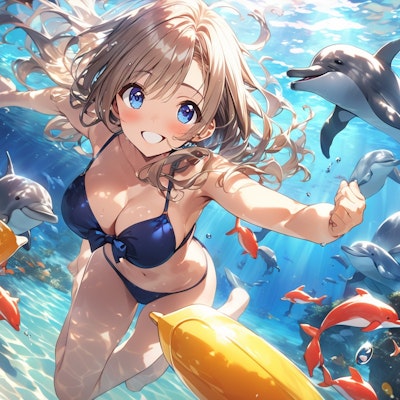 イルカと泳ぎたい！
