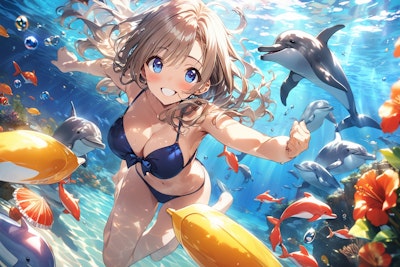 イルカと泳ぎたい！
