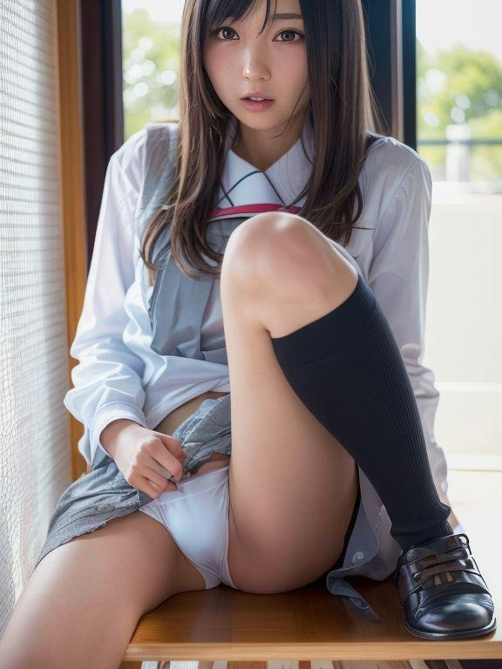 清楚系JKパンチラ