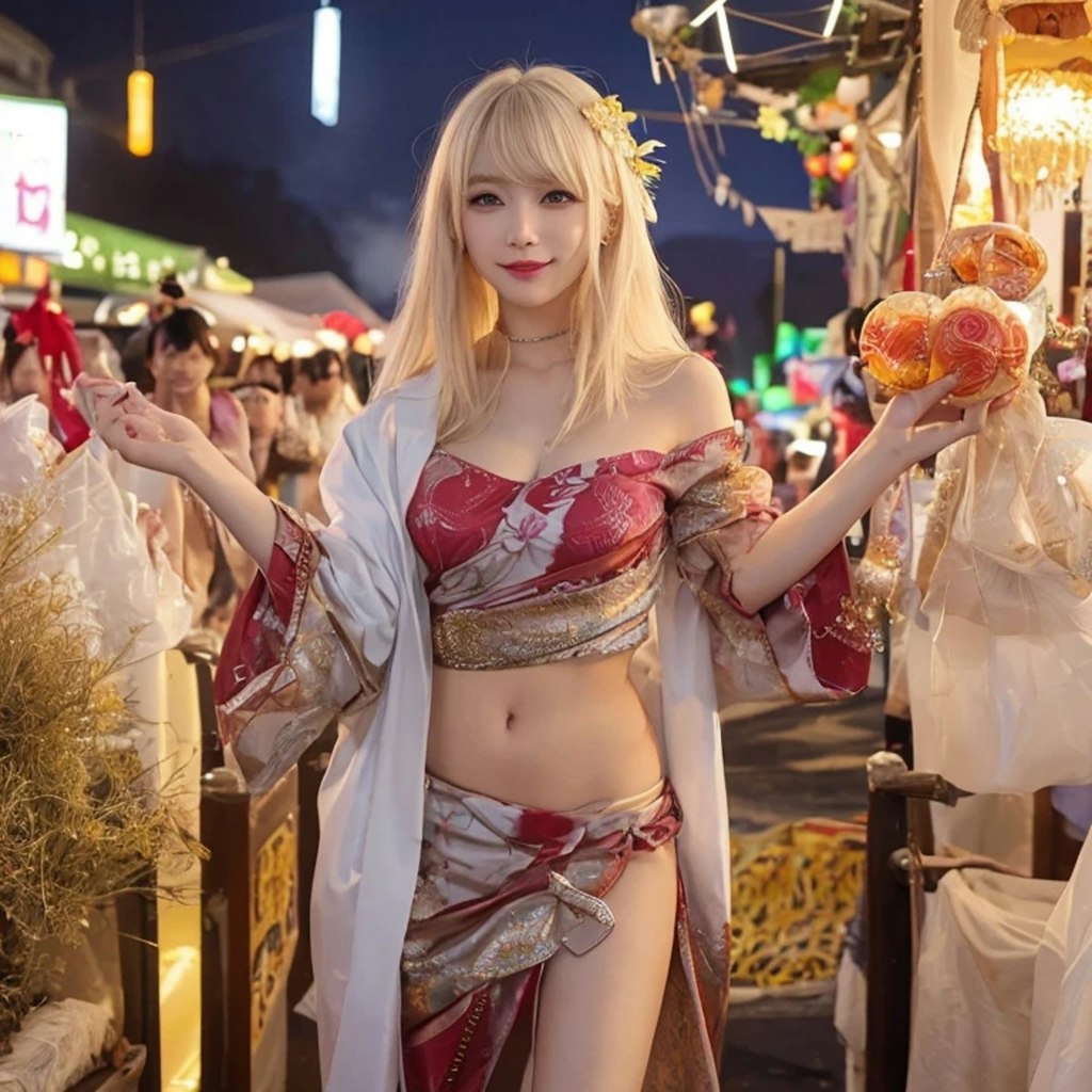 祭りと美女