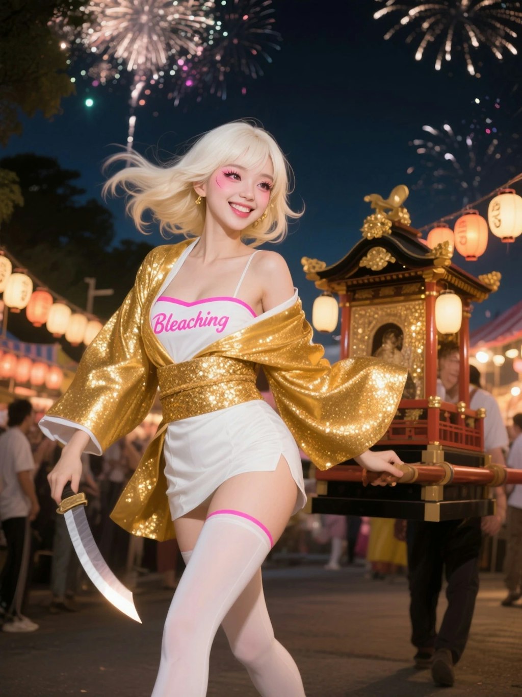 祭りと美女