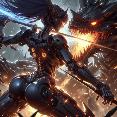 黒鋼龍vs機甲姫