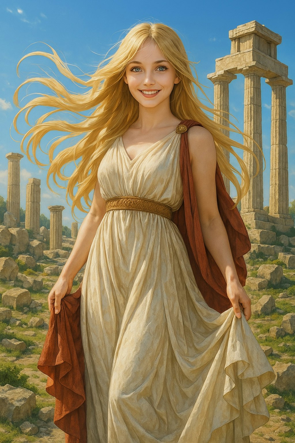 古代ギリシア風の美女　ー フォトリアルステック ー