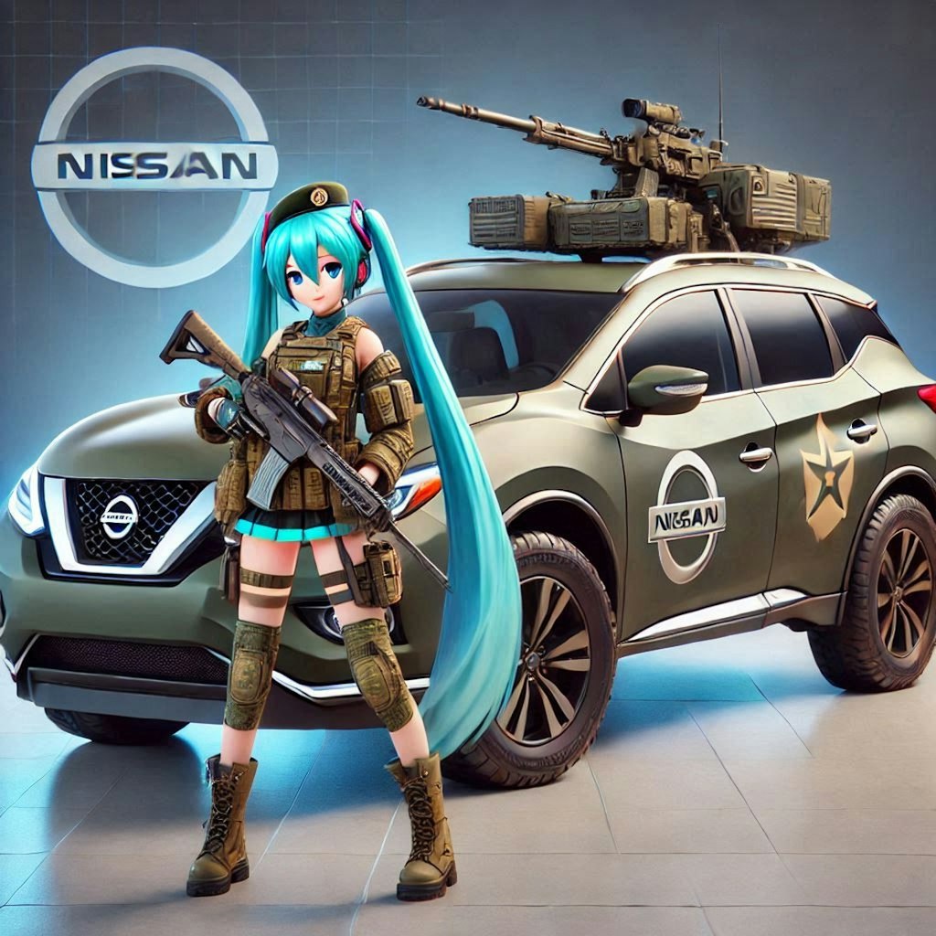 日産ムラーノ軍用車と初音ミク