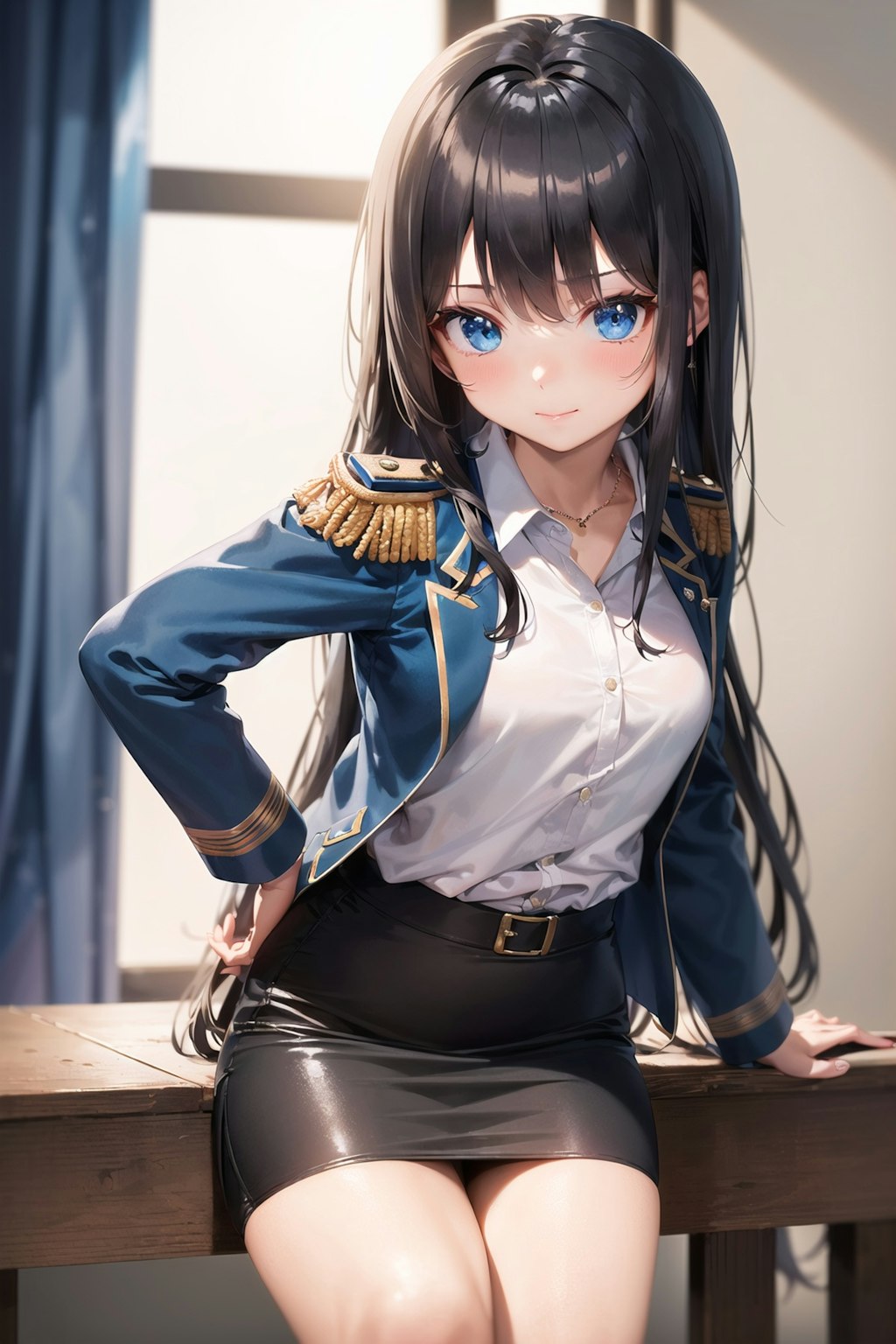 黒髪お嬢様・軍服