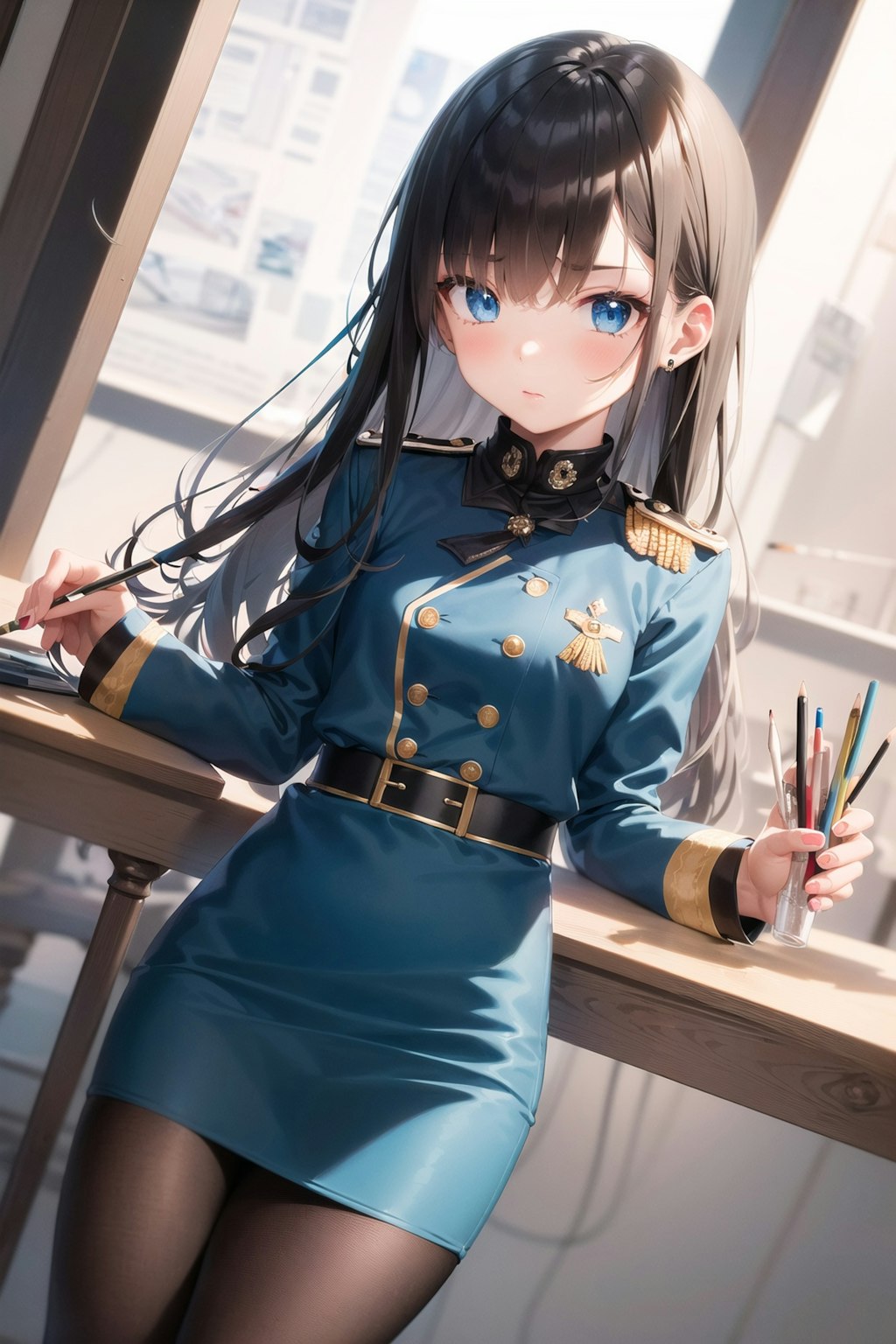 黒髪お嬢様・軍服