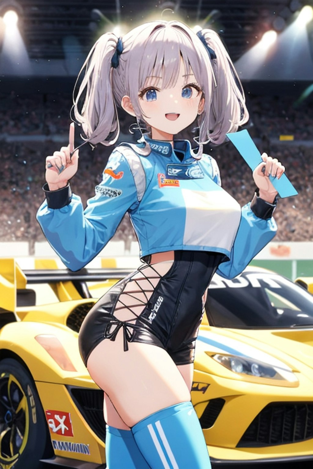 ちちぷい生成：レースクイーン（髪遊び２４）