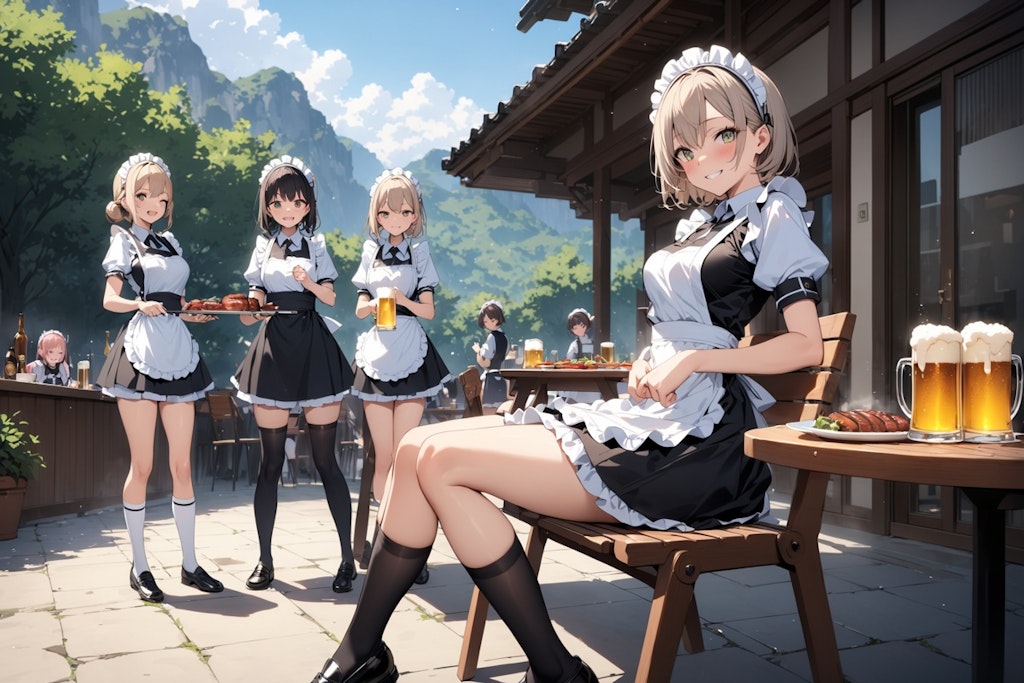 メイドさんたちのBBQ