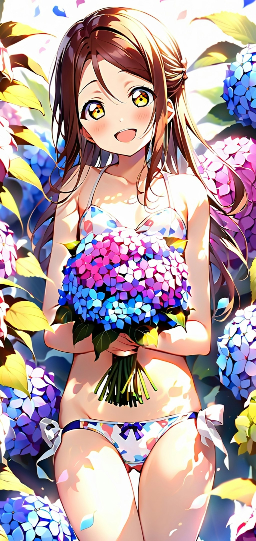 桜内梨子 紫陽花カーテン1 『さくらうちりこっぴーです♪』「奇跡だよー！」