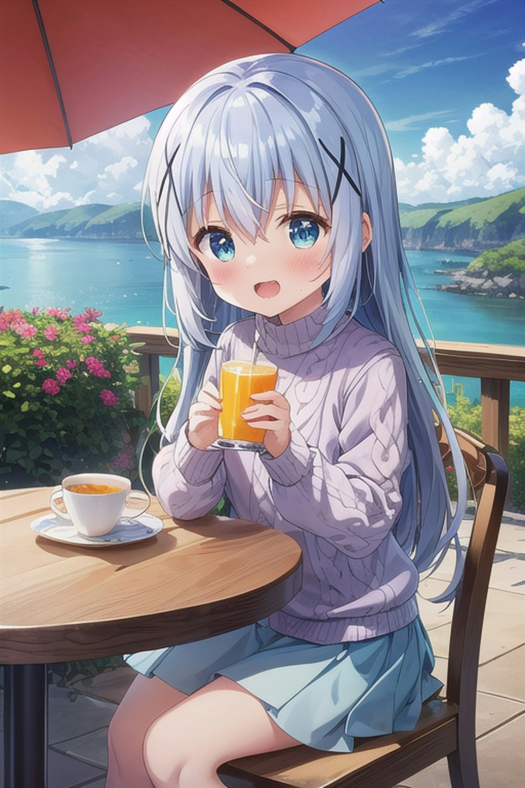 カフェで