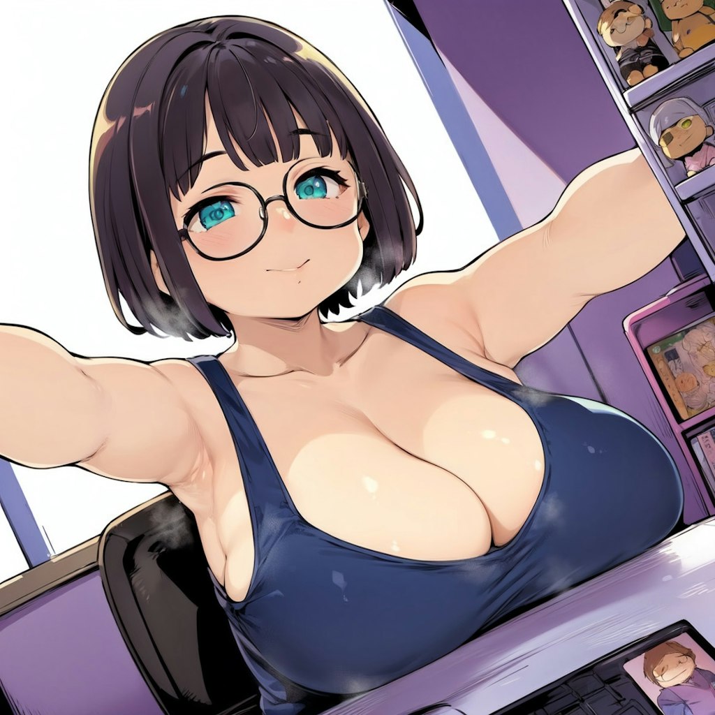 ぽっちゃりオタクの乳と脇