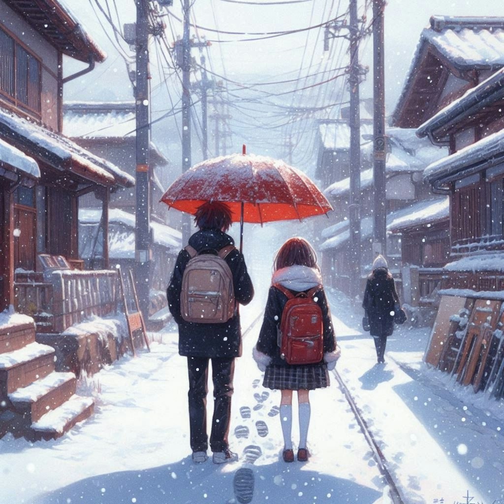 雪の帰り道