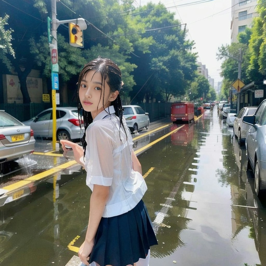 雨濡れ女子集①