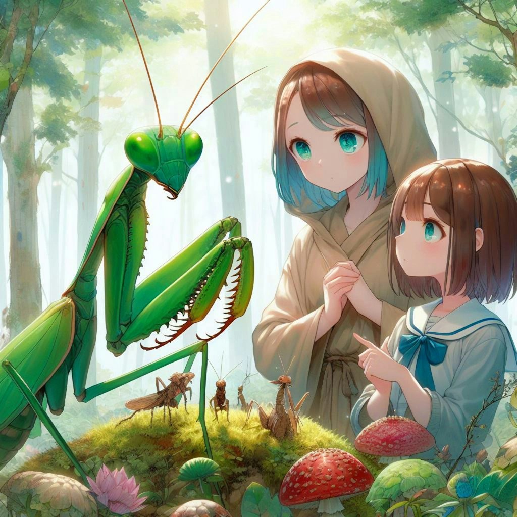 カマキリと女の子★(12枚)