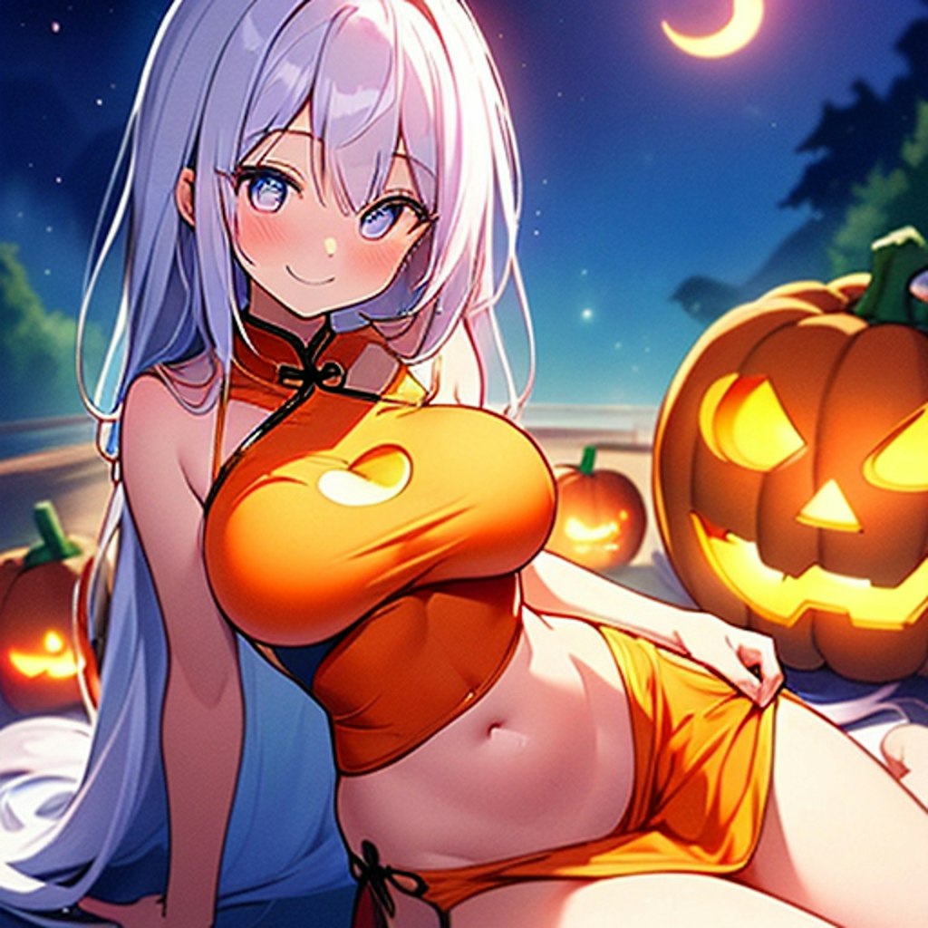 ヘソ出しチャイナドレスのハロウィンです