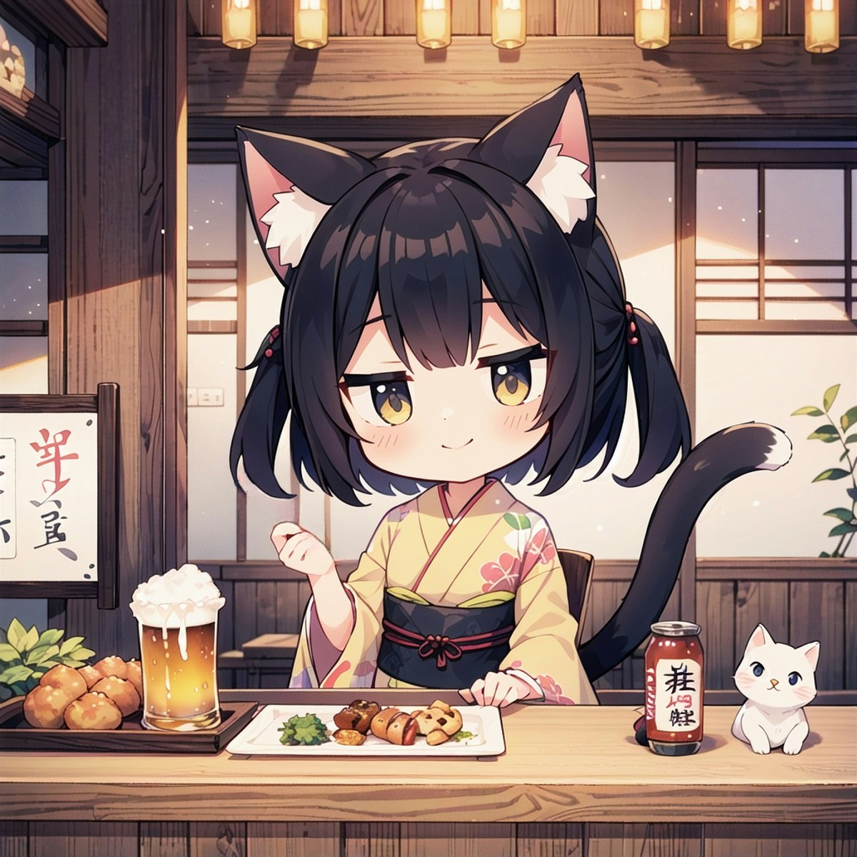 御食事処「猫娘」 | chichi-pui（ちちぷい）AIイラスト専用の投稿サイト