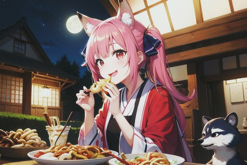 たぬきと､たぬき饂飩と､天ぷらと､女の子と､