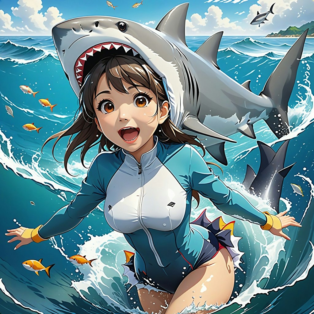 サメに噛まれちゃったよ🦈