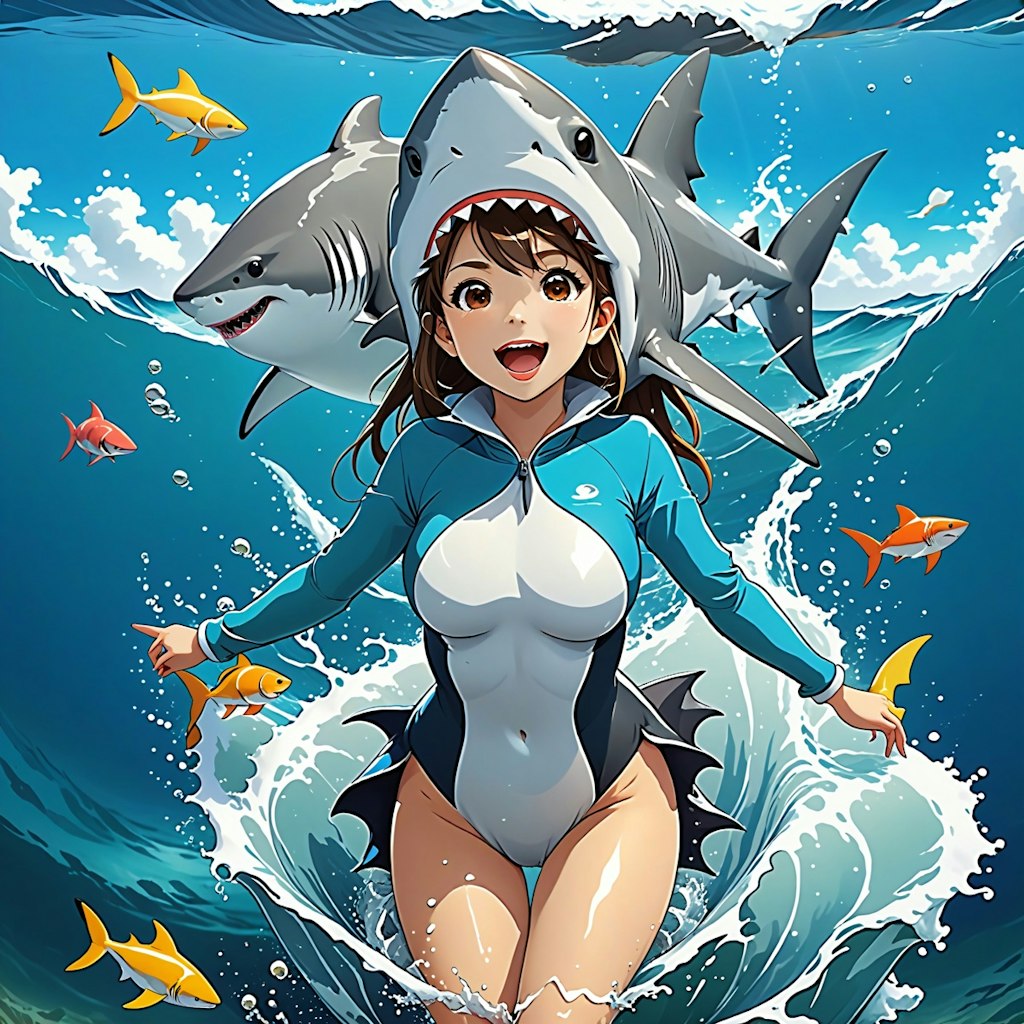 サメに噛まれちゃったよ🦈