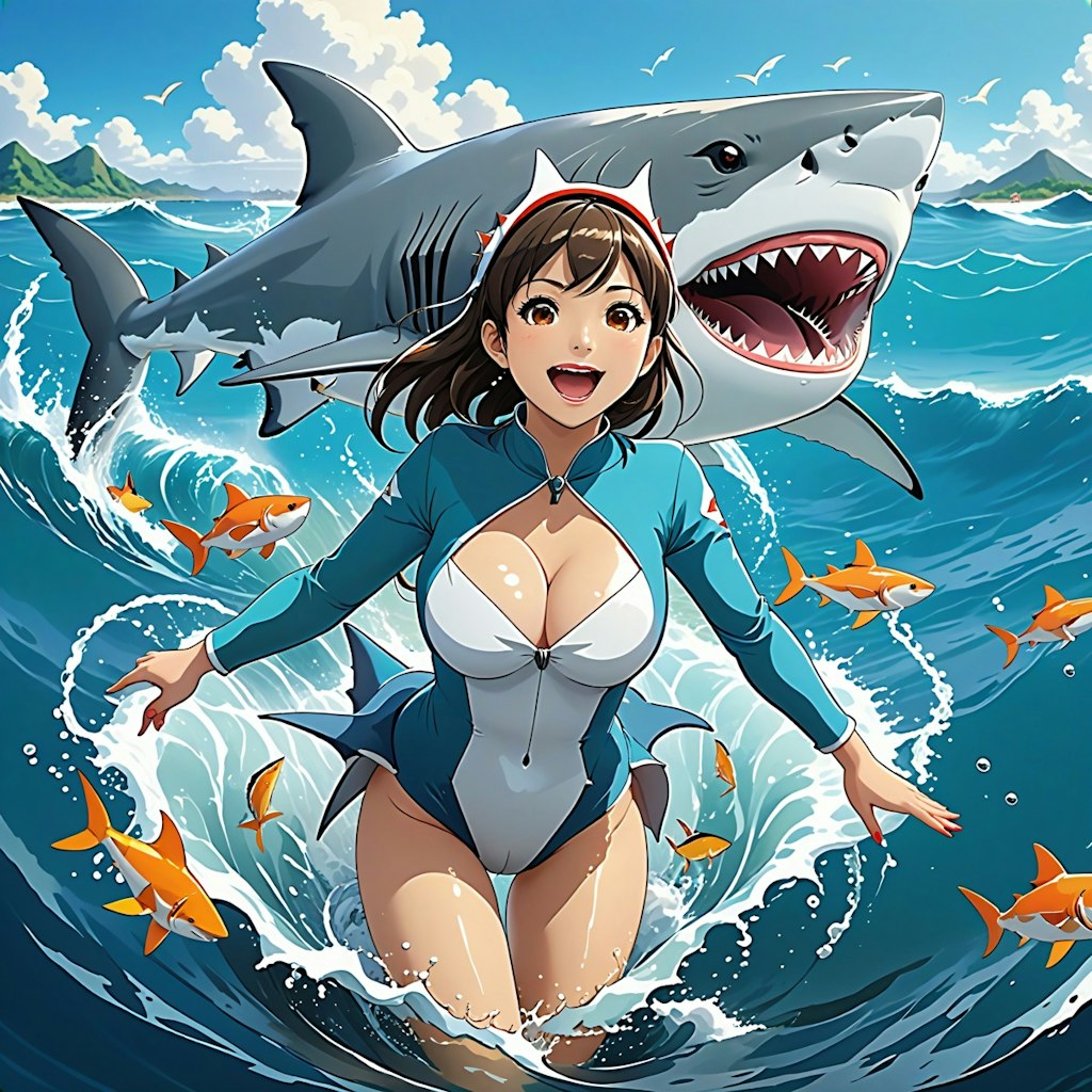 サメに噛まれちゃったよ🦈